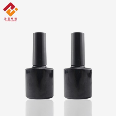 5ML Eco-Friendly glossy black empty flat square glass uv gel nail polish bottle with brush cap