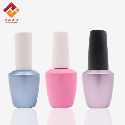 China Wholesale Customized Cheap Private 10mML Pearly Pink Round Empty Nail Polish Bottle