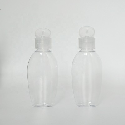 50ML Clear Hand Sanitizer Alcohol Cosmetic Lotion Empty  PET Plastic Bottle with flip cap in stock