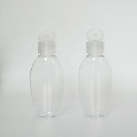 50ML Clear Hand Sanitizer Alcohol Cosmetic Lotion Empty  PET Plastic Bottle with flip cap in stock