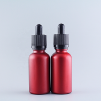 E-liquid Eco-Friendly Packaging Essential Oil CBD Oil Frosted Red Matte Round Shape Glass Dropper Bottle