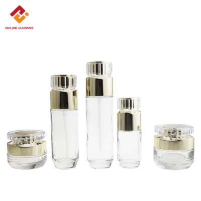 2020 luxury packaging empty gold serum bottle 30g 50g 30ml 50ml 100ml 120ml cosmetic glass lotion  set bottle