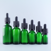 30ml empty hot sale e-liquid cbd vape oil essencial oil green round glass dropper bottles in stock