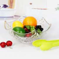 clear glass fruit bowl table set