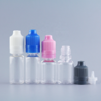 5ml 10ml 15ml transparent PET e -cig liquids plastic CBD oil eye drops dropper bottle with long thin dropper child-proof cap