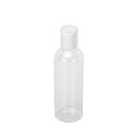 custom 100ml portable clear plastic pet lotion bottle with disc top cap or flip cap in stock